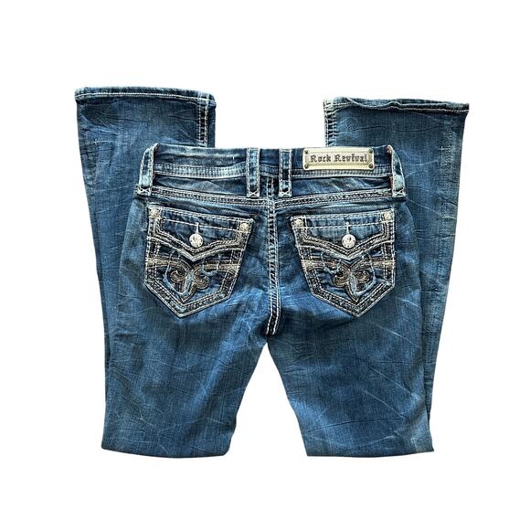 Rock Revival Denim - Rock Revival Sukara Bootcut whiskered wash womens Jeans 26